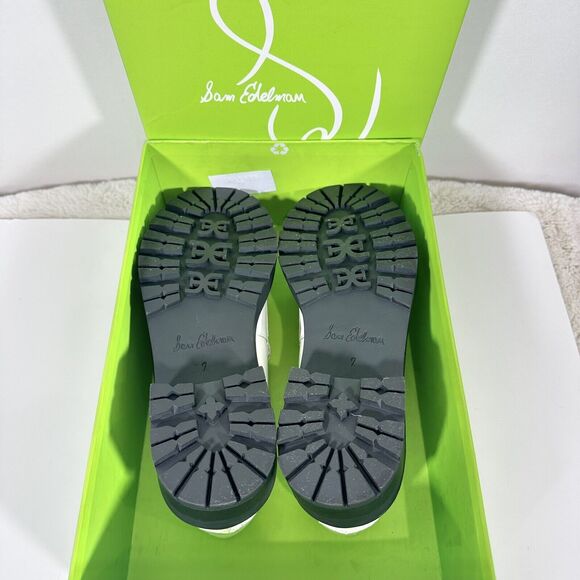 Sam Edelman Tully White Box Slip On Chunky Lug Sole Leather Loafers Sz 7 NWB - Picture 14 of 14